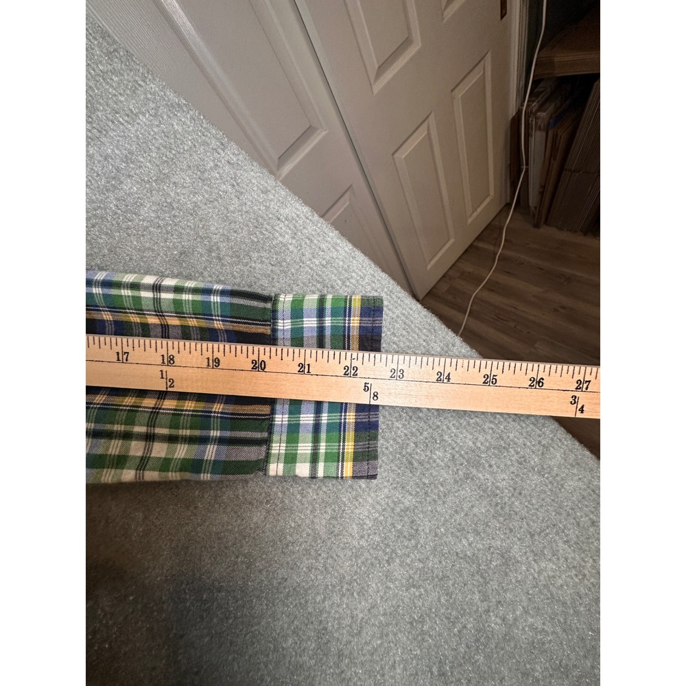 Lauren Ralph Lauren Green Plaid Crest Button Down Shirt Womens Large 1457 - Picture 9 of 10
